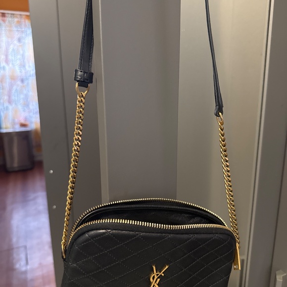 SAINT LAURENT GABY ZIPPERED POUCH IN LAMBSKIN CROSSBODY BAG AUTHENTIC - Picture 4 of 12